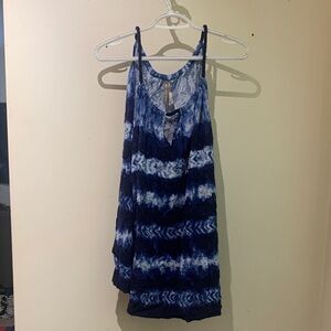 Penningtons Navy and White Tie-Dye Tank Top